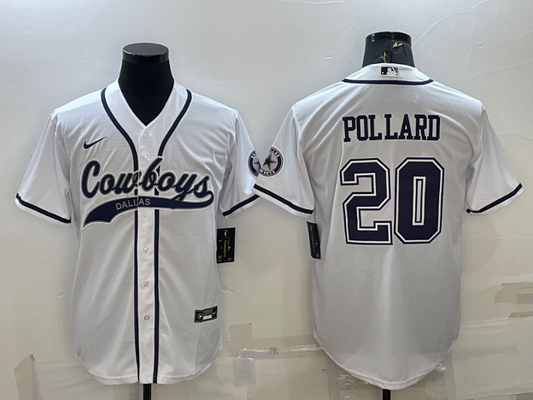 Tony Pollard Custom White Stitched Baseball Jersey