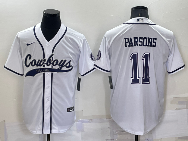 Micah Parsons Custom White Stitched Baseball Jersey