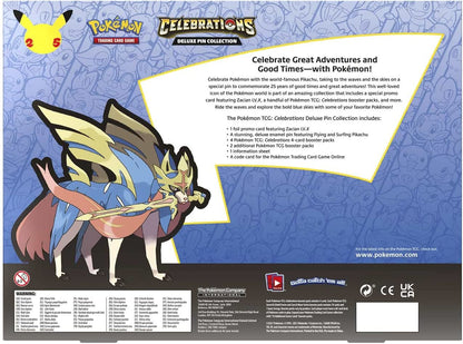 Pokémon TCG: Celebrations Deluxe Pin Zacian LV X Booster Collection Box