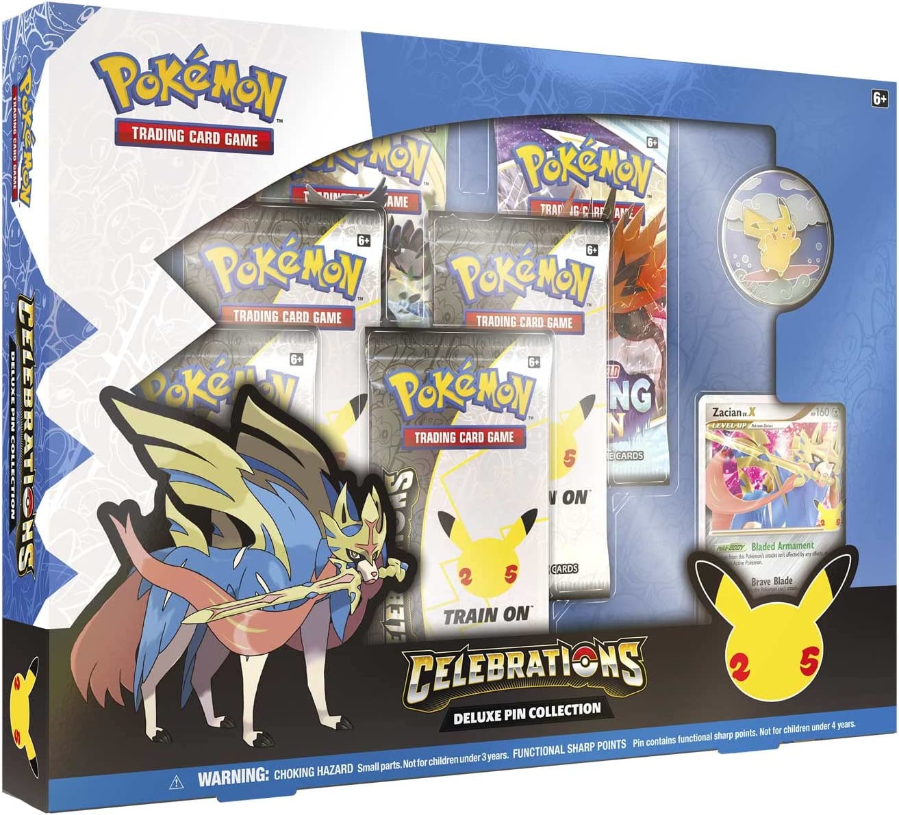 Pokémon TCG: Celebrations Deluxe Pin Zacian LV X Booster Collection Box